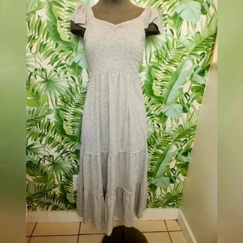 Girls Art Class Gray Long Flowy Summer Dress
